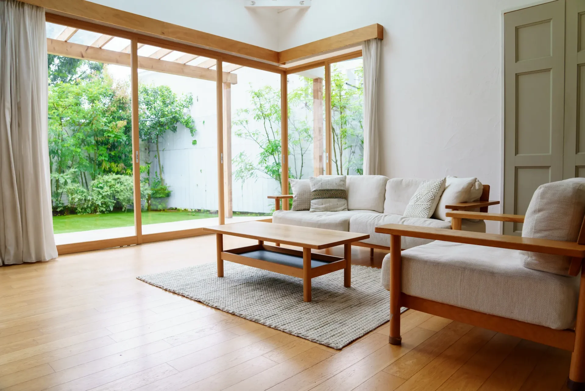 Modern living room with natural light